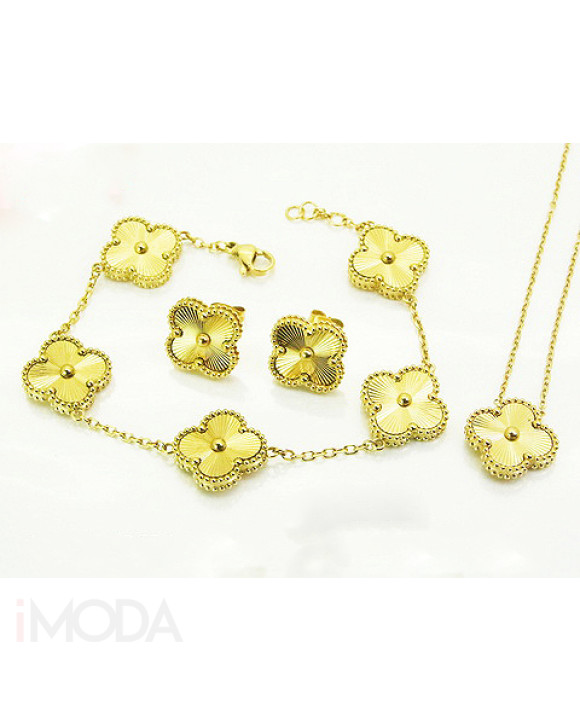 Ružová dámska oceľová suprava pozlátená Olivia-322272-20