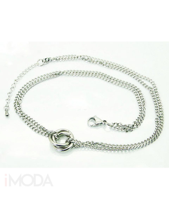 Oceľový náhrdelník dvohitý s príveskom-321800-20