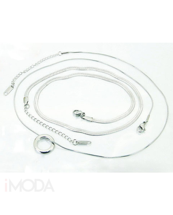 Oceľový náhrdelník dvohitý s príveskom-321798-20