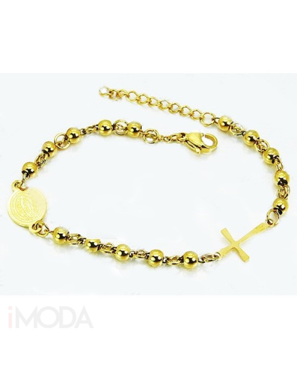 Pozlátený dámsky náramok s krížikom BF-207975-20