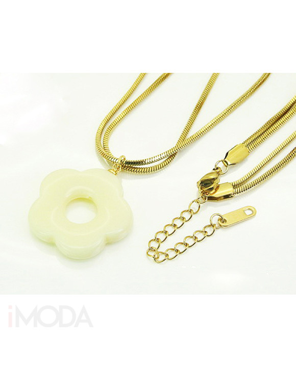 Dámsky oceľový náhrdelník s prívskom kvet-321620-20