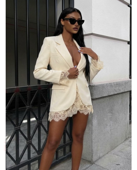 Smotanové sako s čipkou-326302-20