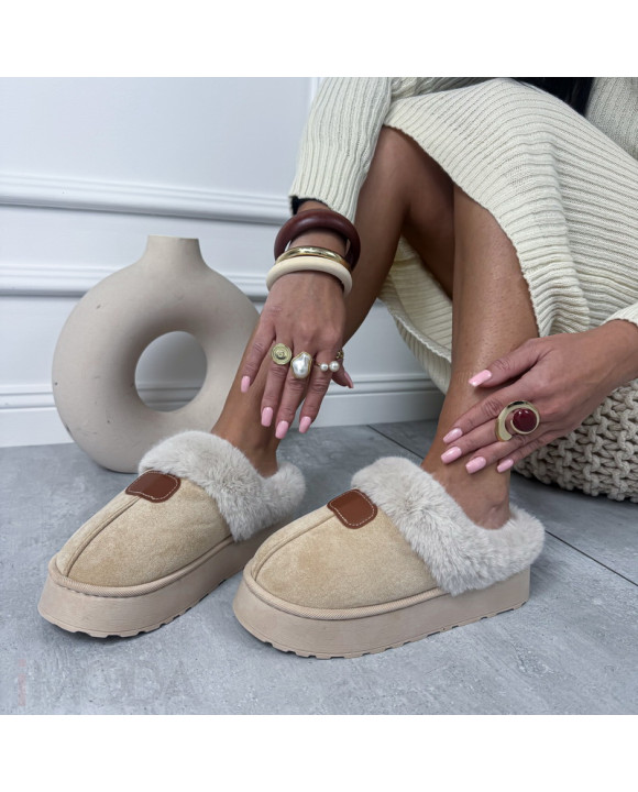 Béžová nasúvacia obuv-323733-20