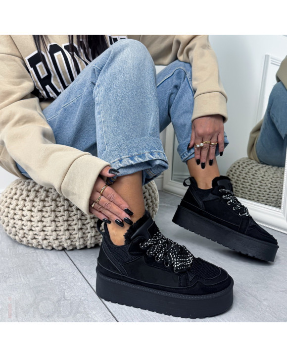 Čierne zateplené tenisky-323712-20