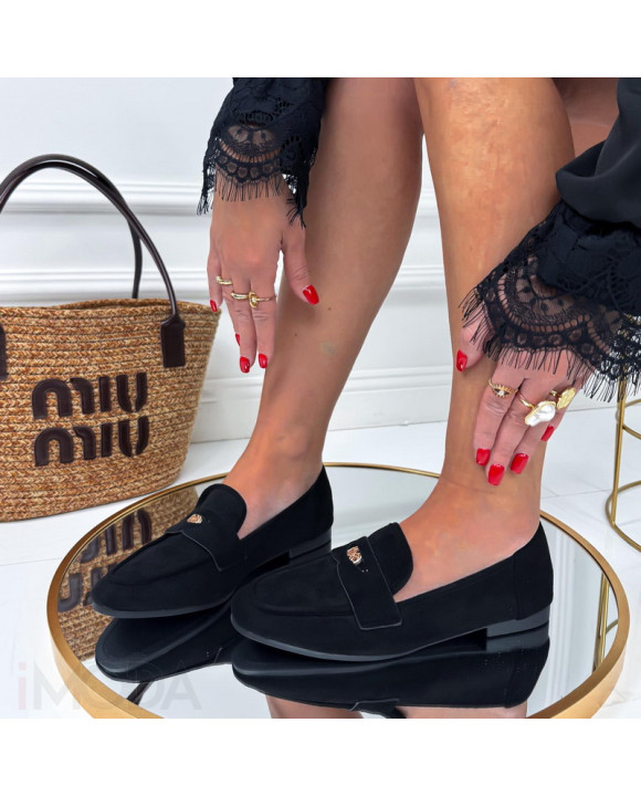 Čierne semišové mokasíny-326285-20