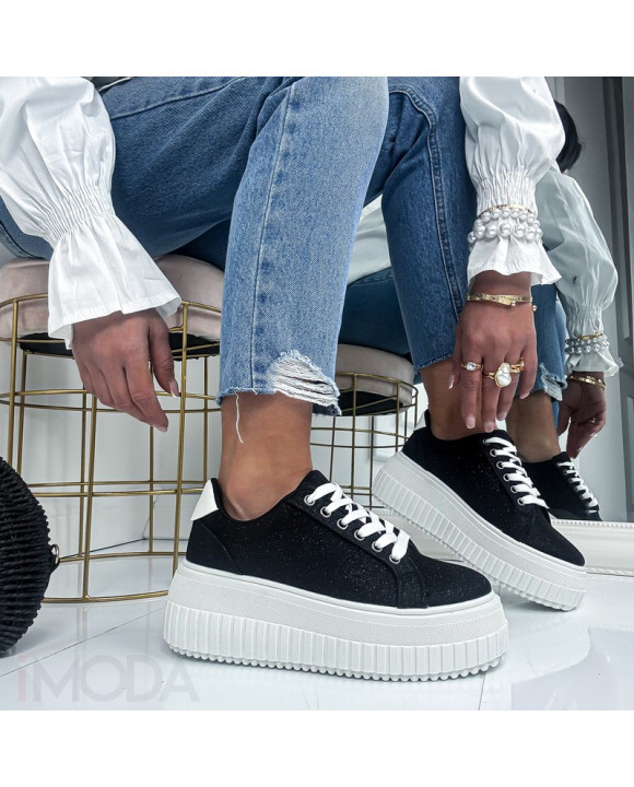 Čierne trblietavé tenisky-326058-20