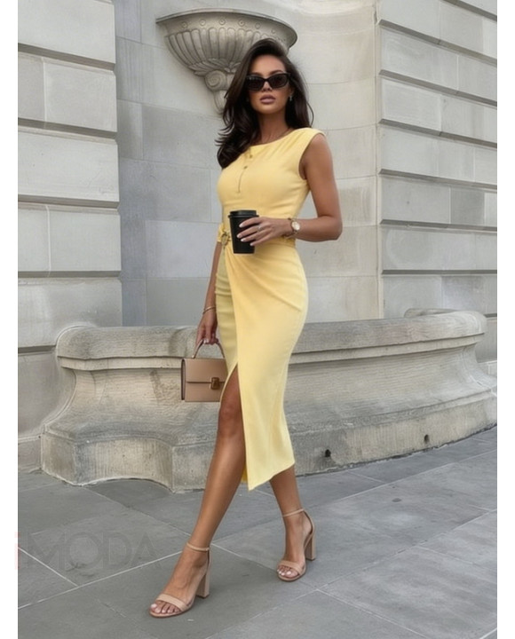 Žlté šaty so sponou-326645-20