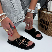 Čierne semišové šľapky-326781-01