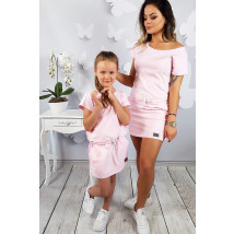 Ružové bavlnené šaty  pre mamu a dcéru