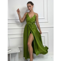Dlhé saténové šaty MATCHA-307449-08