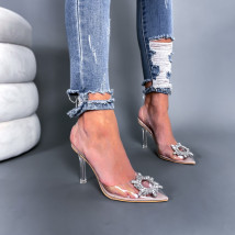 Béžové transparentné sandále s ozdobou-280079-010