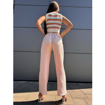 Béžové mušelínové nohavice-305783-08