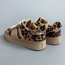 Hnedé tenisky s leopardím vzorom-315503-08