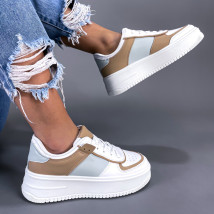 Biele štýlové tenisky na platforme-260565-011