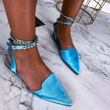 Svetlomodré saténové sandále-267689-011