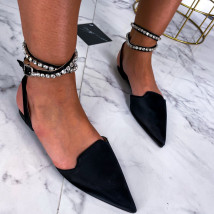 Čierne saténové sandále-267697-016