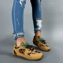 Hnedé tenisky s leopardím vzorom-314358-06