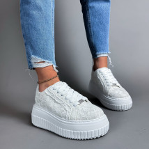 Biele čipkované tenisky-317474-09
