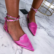 Ružové saténové sandále-267710-019