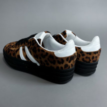 Hnedé tenisky s leopardím vzorom-314365-02