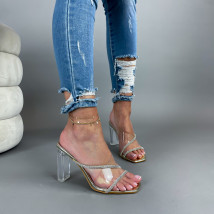 Transparentné sandále s kamienkami-305504-01