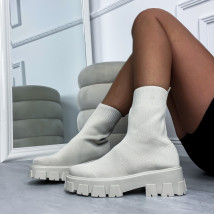 Béžové nízke nasúvacie čižmy-291241-05