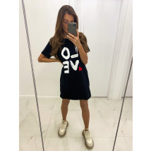 Čierne bavlnené šaty LOVE-238844-01