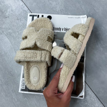 Béžové teddy šlapky-310577-02