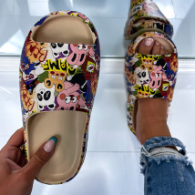 Viacfarebné vzorované šľapky-287060-02