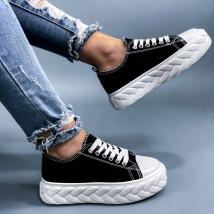 Čierne plátené tenisky-281053-03