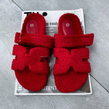 Červené teddy šlapky-310556-02