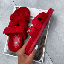 Červené teddy šlapky-310556-02