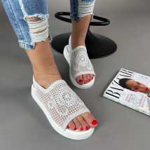 Biele háčkované sandále-303506-01