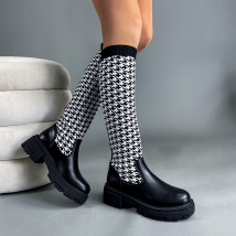 Čierno-biele vysoké čižmy-278427-03
