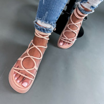 Béžové šnurovacie sandále-286283-018