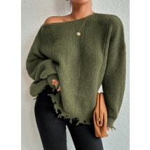 Zelený oversize sveter s dierami-295697-01