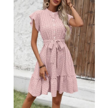 Púdrove bodkované šaty-284525-01