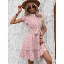 Púdrove bodkované šaty-284525-01