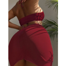 Bordové dvojdielne plavky so sukňou-299548-03