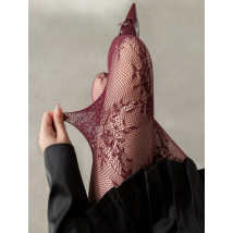 Bordové vzorované pančuchy-323367-03