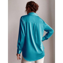 Tyrkysová saténová blúzka-289269-03