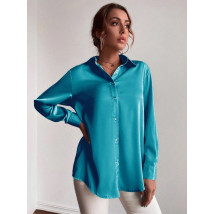 Tyrkysová saténová blúzka-289269-03