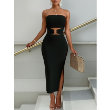 Čierne riasené šaty-325995-01