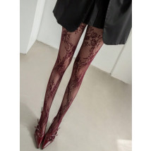 Bordové vzorované pančuchy-323367-03