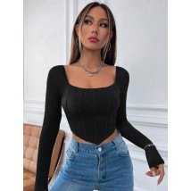 Čierny crop top-299803-03