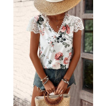 Biele kvetované tričko-287807-02