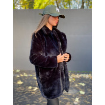 Čierny kožušinový kabát-257184-08