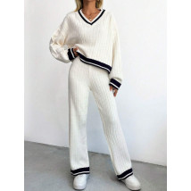 Biely pletený nohavicový komplet-310648-03