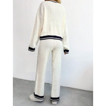 Biely pletený nohavicový komplet-310648-03