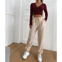 Bordový top s dlhým rukávom-281424-016